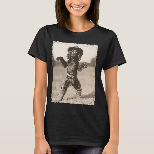 Boykin Spaniel Dog Funny Cowboy T-Shirt (Front)