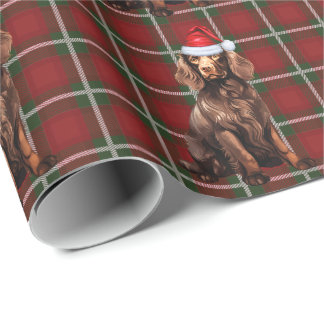 Boykin Spaniel Dog Funny Holiday Plaid Christmas Wrapping Paper