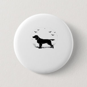 Boykin Spaniel Dog � Halloween Moon Silhouette Cla 2 Inch Round Button