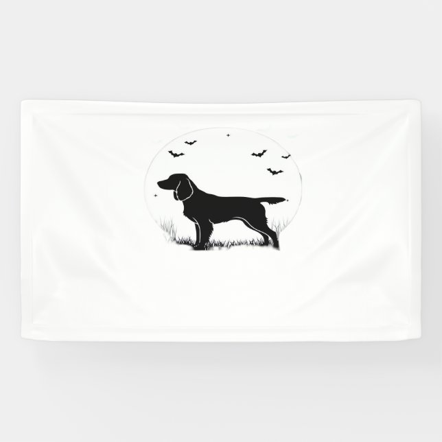 Boykin Spaniel Dog – Halloween Moon Silhouette Cla Banner (Horizontal)