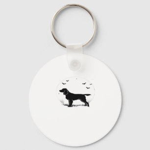Boykin Spaniel Dog � Halloween Moon Silhouette Cla Keychain