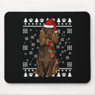 Boykin Spaniel Dog Santa Hat Xmas Ugly Christmas Mouse Pad