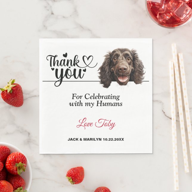 Boykin Spaniel dog Wedding Reception Napkin (Insitu)