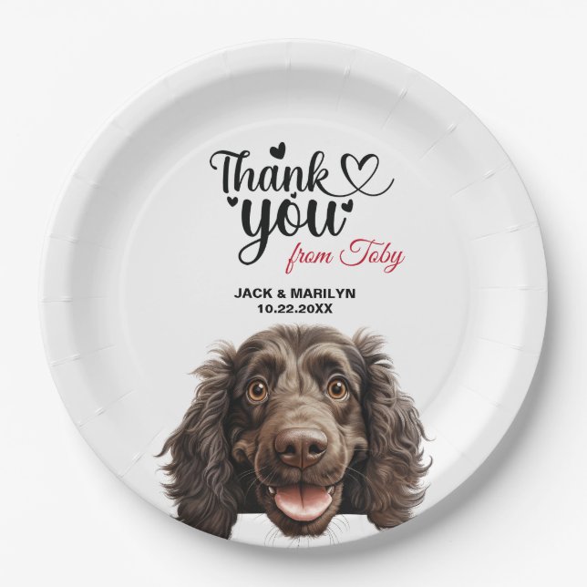 Boykin Spaniel dog Wedding Reception Paper Plate (Front)