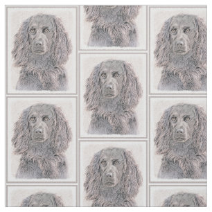 Boykin Spaniel Painting - Cute Original Dog Art Fabric