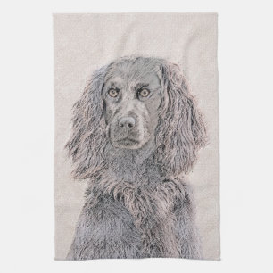 Boykin Spaniel Painting - Cute Original Dog Art Kitchen Towel