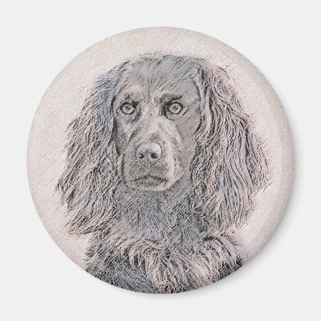 Boykin Spaniel Painting - Cute Original Dog Art Magnet (Front)
