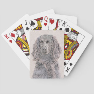 Boykin Spaniel Painting - Cute Original Dog Art Playing Cards
