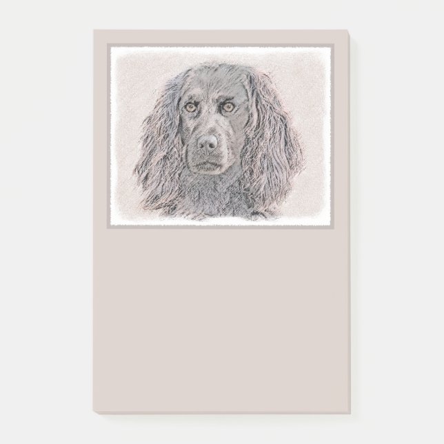 Boykin Spaniel Painting - Cute Original Dog Art Post-it Notes (Front)