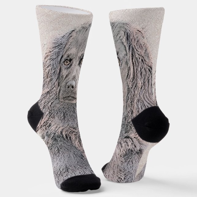 Boykin Spaniel Painting - Cute Original Dog Art Socks (Angled)