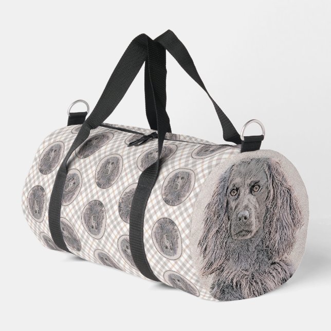 Boykin Spaniel Painting Little Brown LBD Dog Art Duffle Bag (Left Corner)