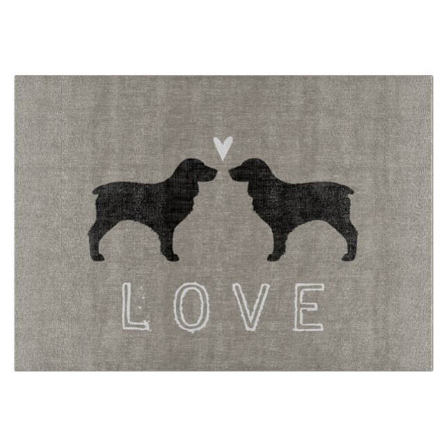 Boykin Spaniel Silhouettes Love Cutting Board (Front)
