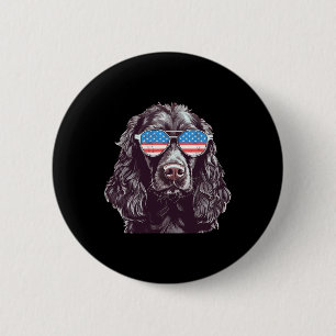 Boykin Spaniel Usa American Flag Dog Sungles 4th O 2 Inch Round Button
