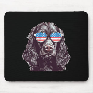 Boykin Spaniel Usa American Flag Dog Sungles 4th O Mouse Pad