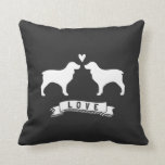 Boykin Spaniels Love - Dog Silhouettes w/ Heart Throw Pillow<br><div class="desc">Boykin Spaniels Love Pillow</div>