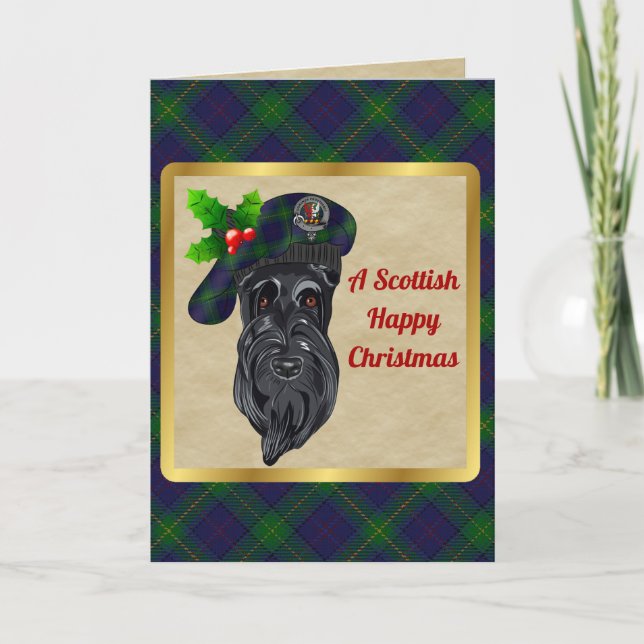 Boyle  Badge & Tartan Personalized Xmas Card (Front)