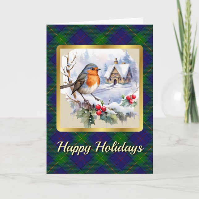 Boyle Crest & Tartan w/Robin Personalized  Card (Front)