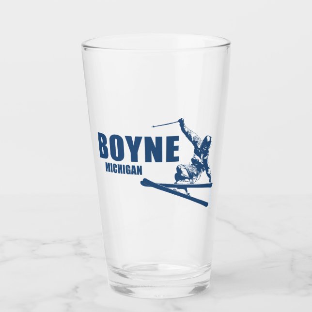 Boyne Mountain Resort Michigan Skier Glass (Front)