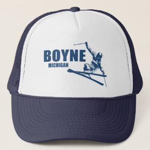 Boyne Mountain Resort Michigan Skier Trucker Hat