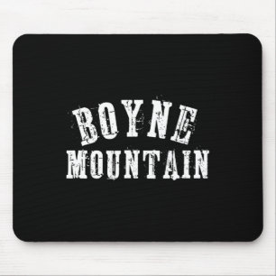 Boyne Mountain Rustic Bold Artisan Grungy Ski Skie Mouse Pad