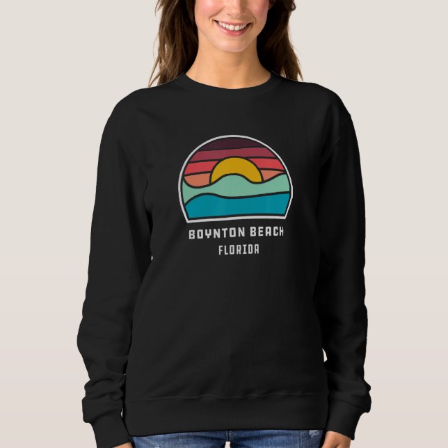 Boynton Beach Florida Cool Minimalist Ocean Wave S Sweatshirt (Front)