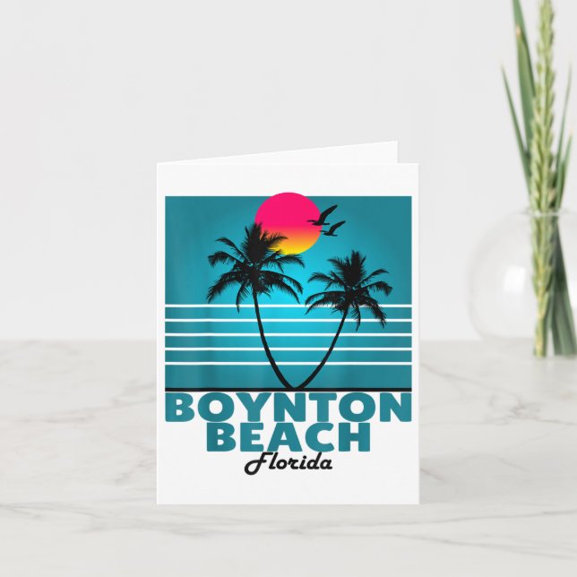 Boynton Beach Florida Fl Summer Palm Trees _1  Card (Front)