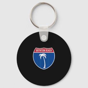 Boynton Beach Florida Interstate Highway Vacation Keychain