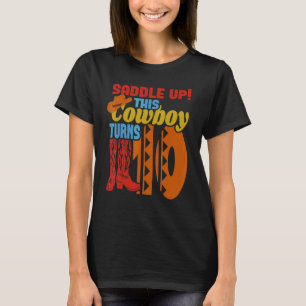 Boys 10 Year Old Birthday Party This Cowboy Turns T-Shirt