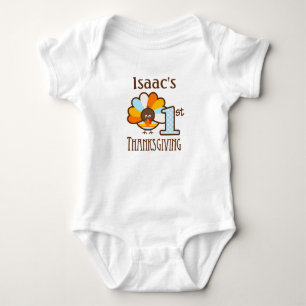 Boys 1st Thanksgiving Personalized Turkey Bodysuit
