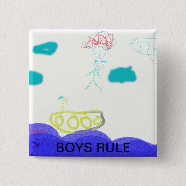 boys 2 inch square button (Front)