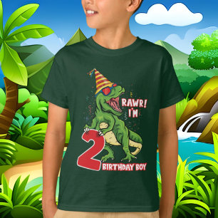 boys 2nd Birthday dinosaur T-Shirt