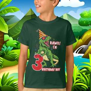 boys 3rd Birthday dinosaur T-Shirt