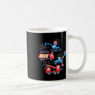 Boys 4th Of July Crane Truck Construction Vehicle  Coffee Mug