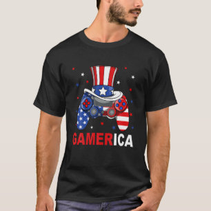 Boys 4Th Of July Video Game American Flag Uncle Sa T-Shirt