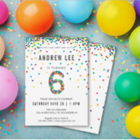Boys 6th Birthday Party, Primary Colour Confetti