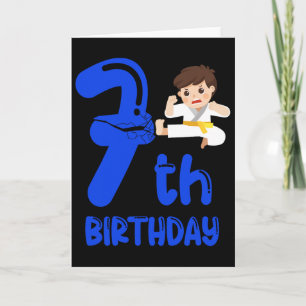 Boy's 7th Birthday Party. Seventh Birthday. Karate Card