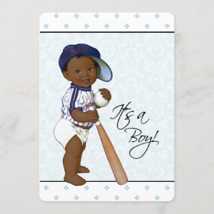 Boys African American Baby Shower Invitation