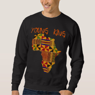 Boys African Kente Print Little Kids with King Ken Sweatshirt