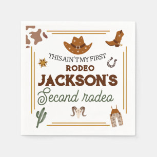 Boys Ain't My First Rodeo Cowboy 2nd Birthday Napkin