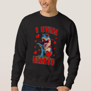 Boys And Men Funny I Steal Hearts Dinosaur T Rex Sweatshirt