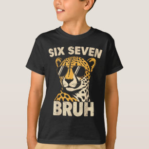 Boys animal print clothes bruh cheetah 67 meme six T-Shirt