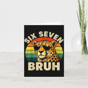 Boys animal print clothes six seven bruh cheetah card