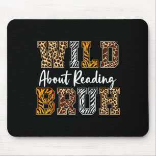 Boys animal print clothes wild about reading kids mouse pad