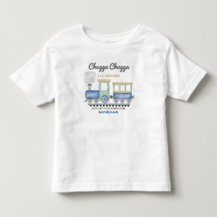 Boy's Any Age Birthday Blue Train Chugga Choo Toddler T-shirt