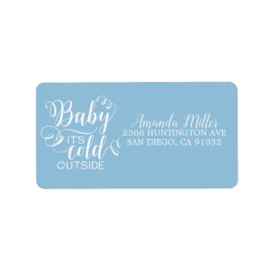 Boys Baby It's Cold Outside Address Label
