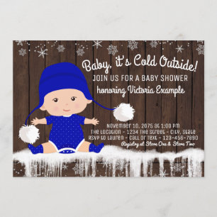 Boys Baby its Cold Outside Baby Shower Invitation