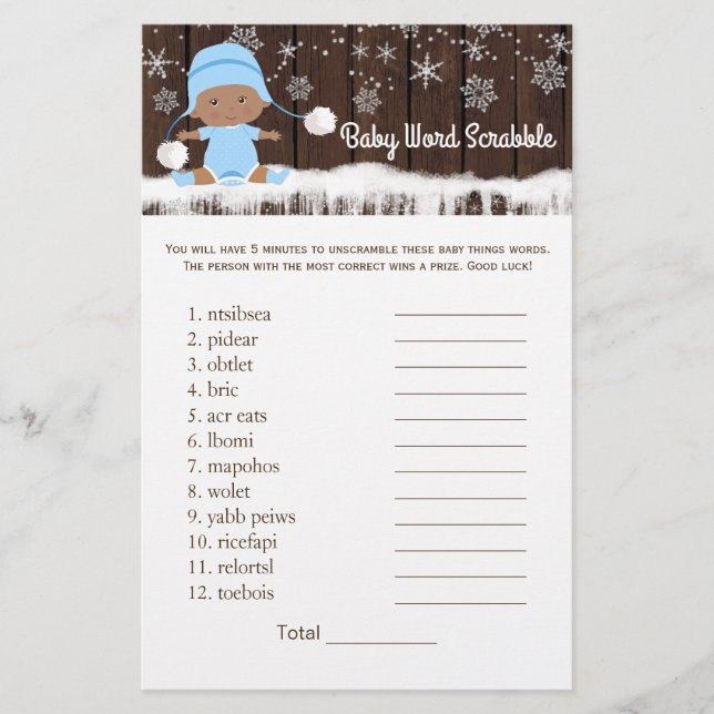 Boys Baby Shower Games Flyer (Front)