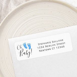 Boy's Baby Shower Return Address 