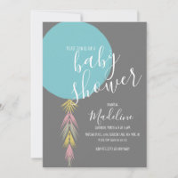 Boys Baby Shower Tassel Boho Balloon Invitation