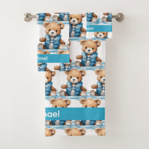 Boy's Baby & Toddler Bath Towel Set Custom Name